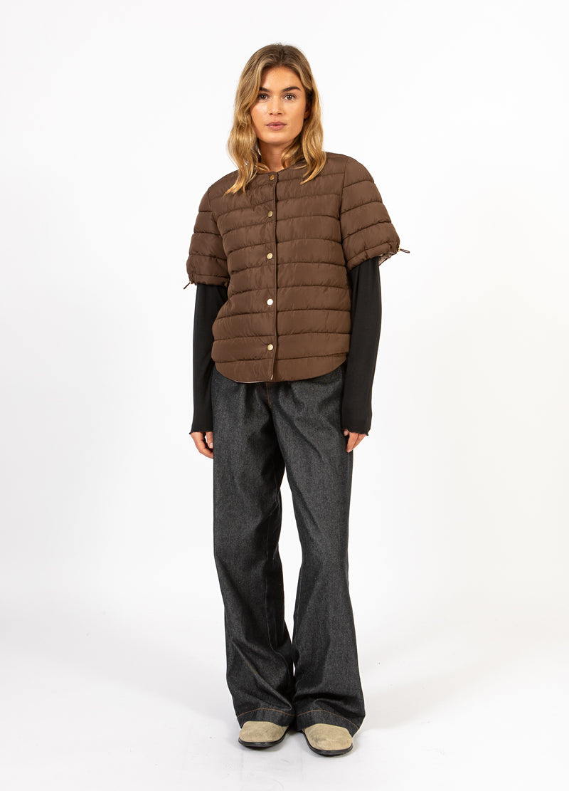 CC Heart CC HEART ASTA QUILTED KORTE MOUW JAS Outerwear Chocolate brown - 349