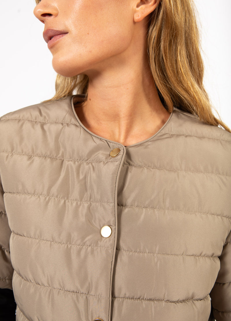 CC Heart CC HEART ASTA QUILTED KORTE MOUW JAS Outerwear Sand - 251