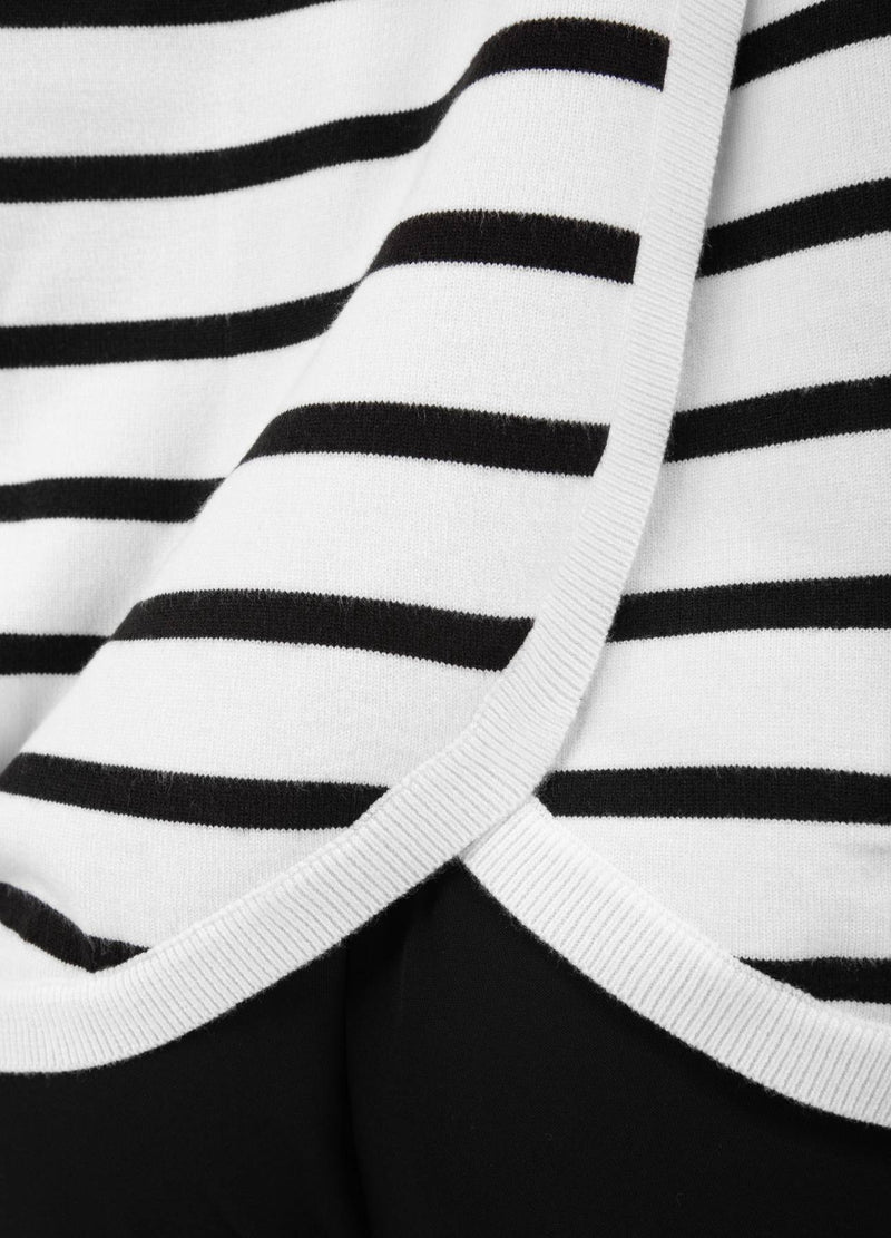 CC Heart CC HEART COLLINS GESTREEPT OPEN RUGTRUI Knitwear Offwhite/black stripe - 256