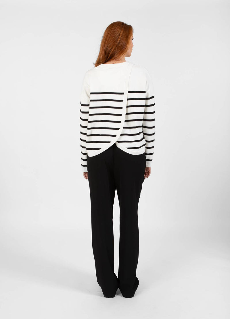 CC Heart CC HEART COLLINS GESTREEPT OPEN RUGTRUI Knitwear Offwhite/black stripe - 256