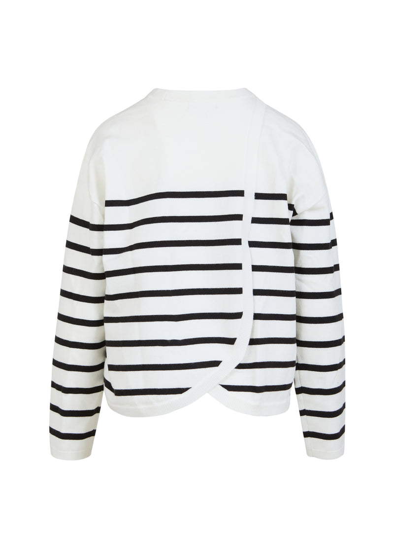 CC Heart CC HEART COLLINS GESTREEPT OPEN RUGTRUI Knitwear Offwhite/black stripe - 256