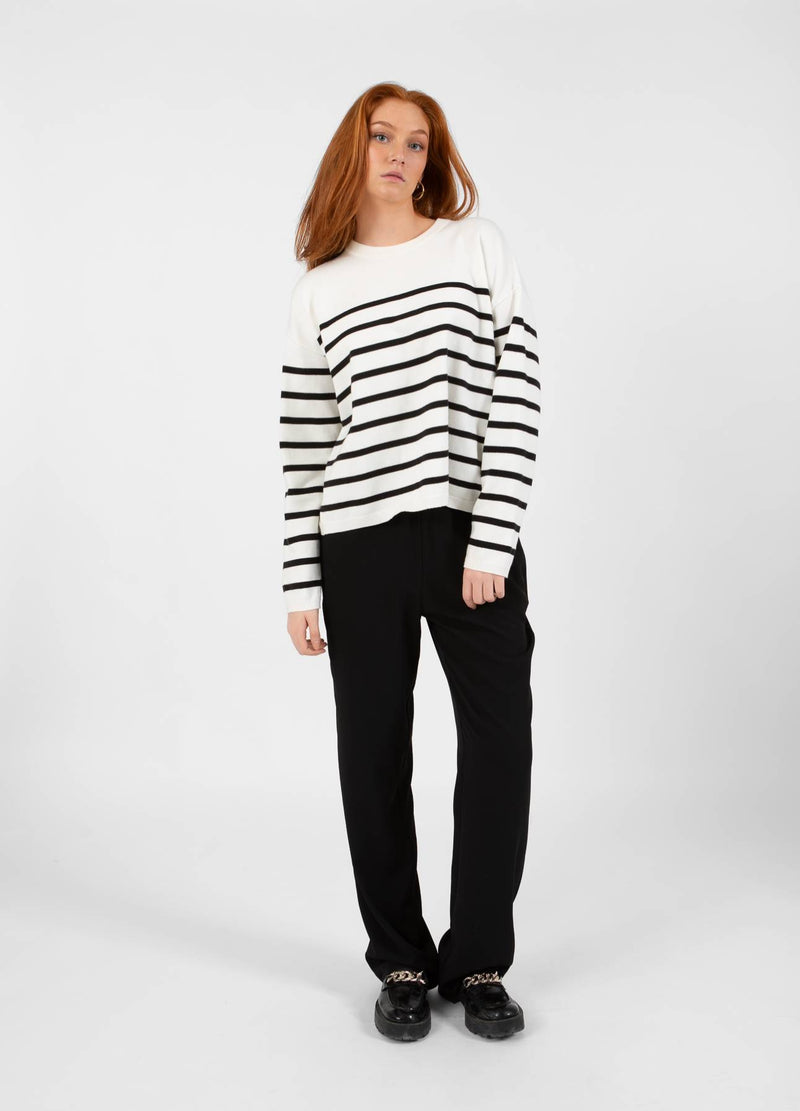 CC Heart CC HEART COLLINS GESTREEPT OPEN RUGTRUI Knitwear Offwhite/black stripe - 256