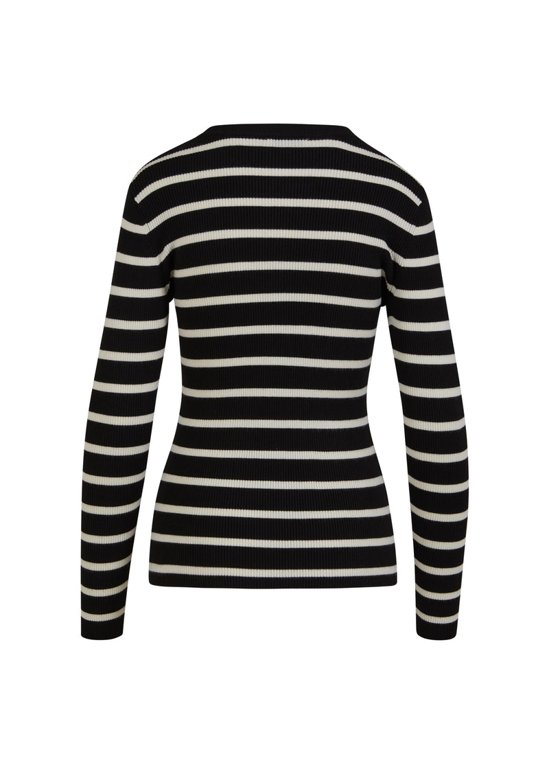 CC Heart  CC HEART ELENA GEBREIDE BLOUSE Knitwear Off white/navy stipes - 258