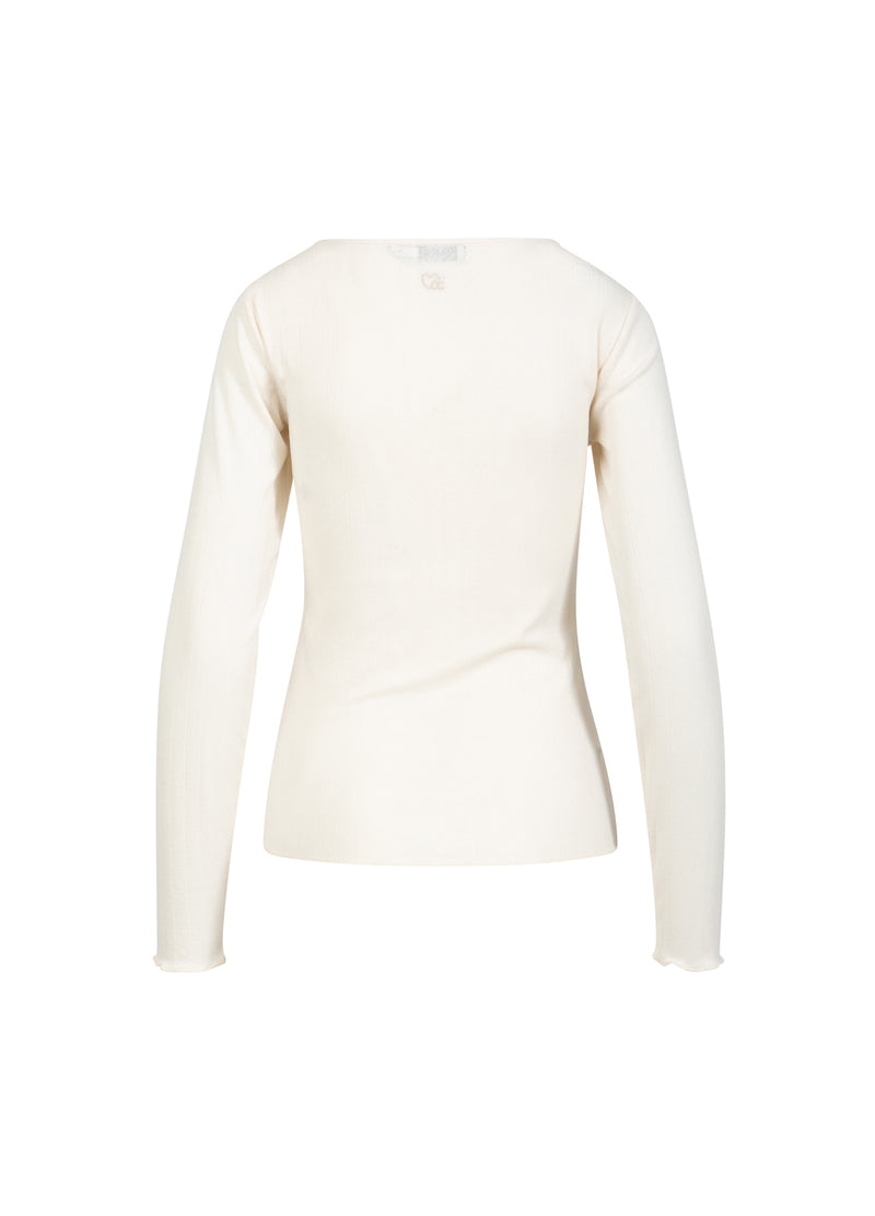 CC Heart CC HEART ELLE POINTELLE LANGE MOUW TEE Shirt/Blouse Creme - 241