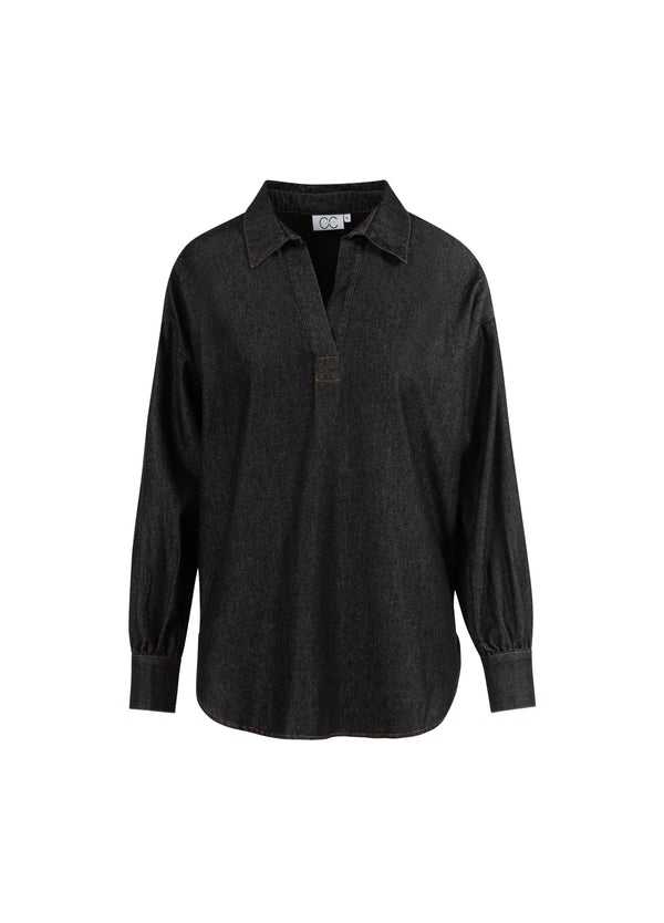 CC Heart CC HEART ELLIS DENIM TUNIC SHIRT Shirt/Blouse Black blue denim - 150
