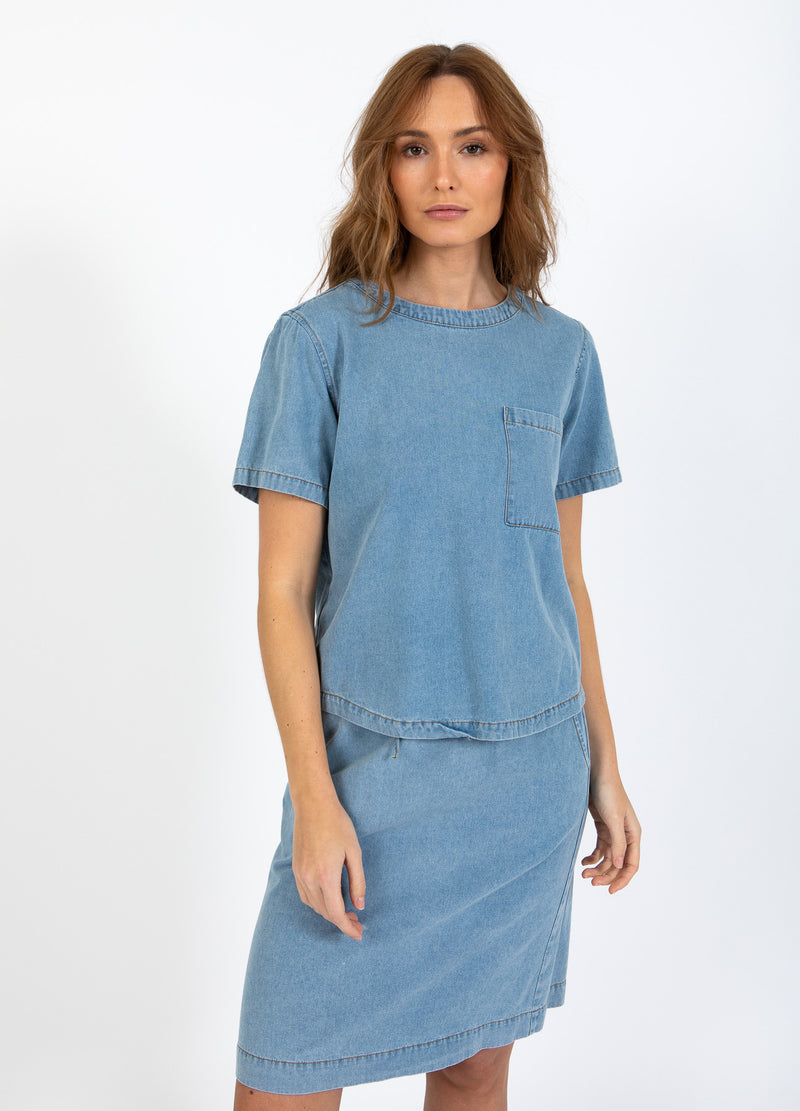 CC Heart CC HEART ELLIS KORTE SPIJKERBLOUSE Shirt/Blouse Blue denim - 510