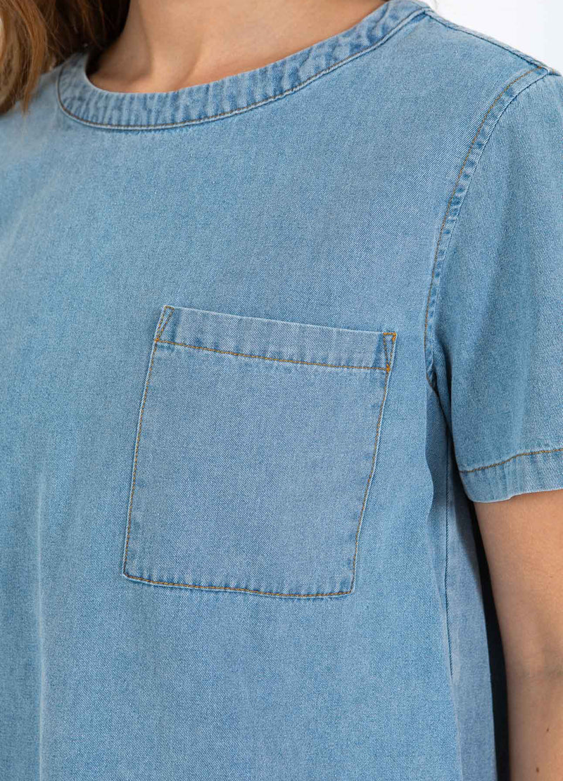 CC Heart CC HEART ELLIS KORTE SPIJKERBLOUSE Shirt/Blouse Blue denim - 510