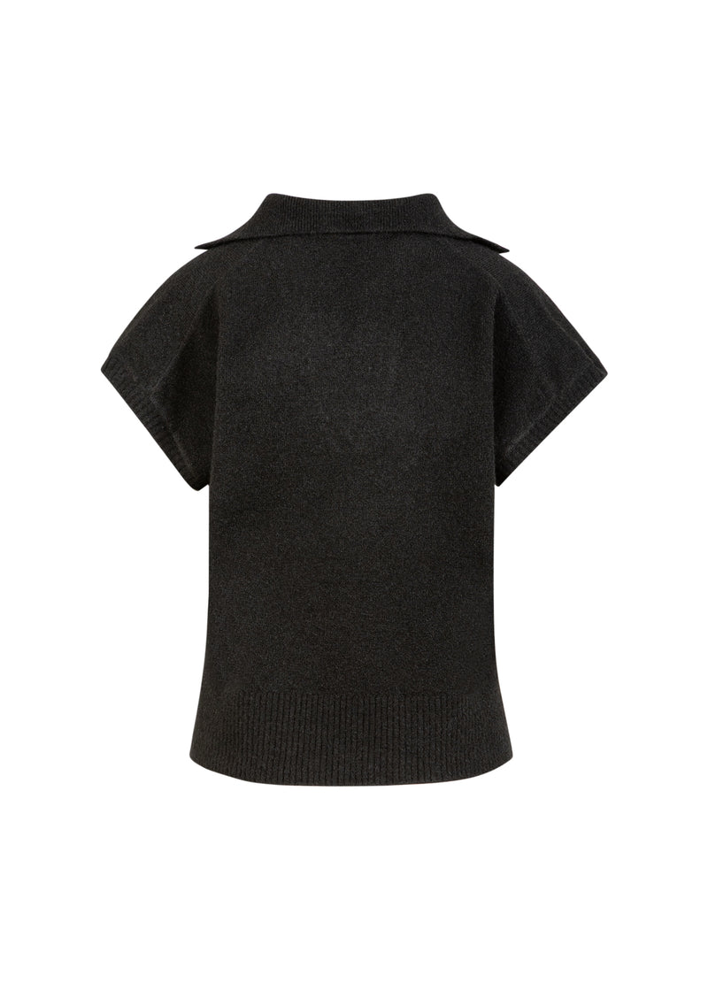 CC Heart CC HEART EMERIE GEBREIDE POLO TOP Knitwear Black - 100