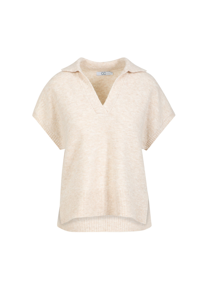 CC Heart CC HEART EMERIE GEBREIDE POLO TOP Knitwear Off white melange - 267