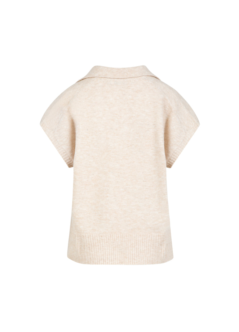 CC Heart CC HEART EMERIE GEBREIDE POLO TOP Knitwear Off white melange - 267