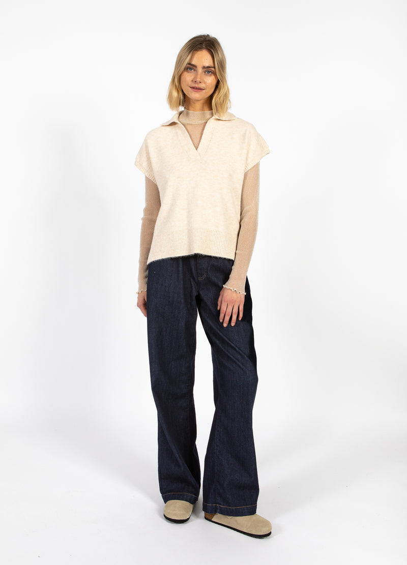 CC Heart CC HEART EMERIE GEBREIDE POLO TOP Knitwear Off white melange - 267
