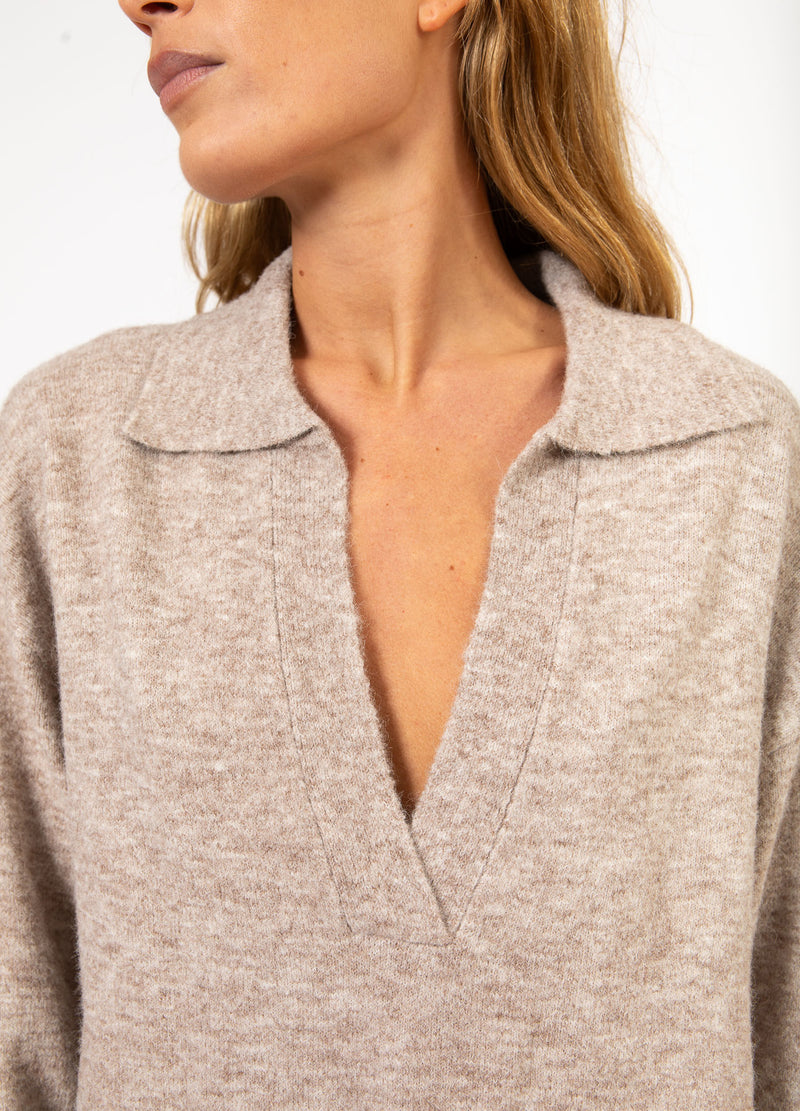 CC Heart CC HEART EMERIE POLO TRUI Knitwear Sand melange - 261