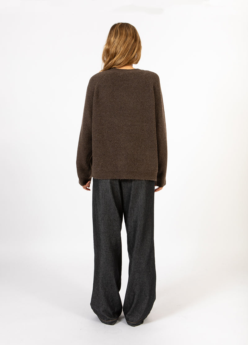 CC Heart CC HEART EMMA O-NECK TRUI Knitwear Chocolate melange - 388