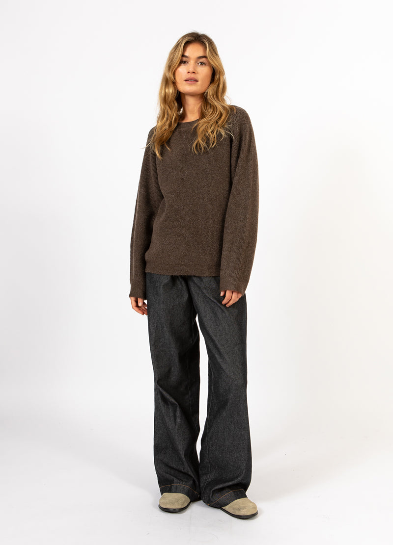 CC Heart CC HEART EMMA O-NECK TRUI Knitwear Chocolate melange - 388