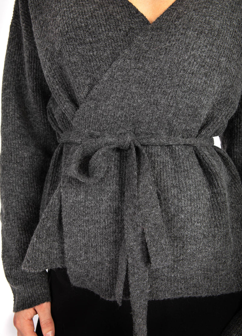 CC Heart CC HEART EMMA WRAP GEBREID VEST Knitwear Dark grey melange - 172