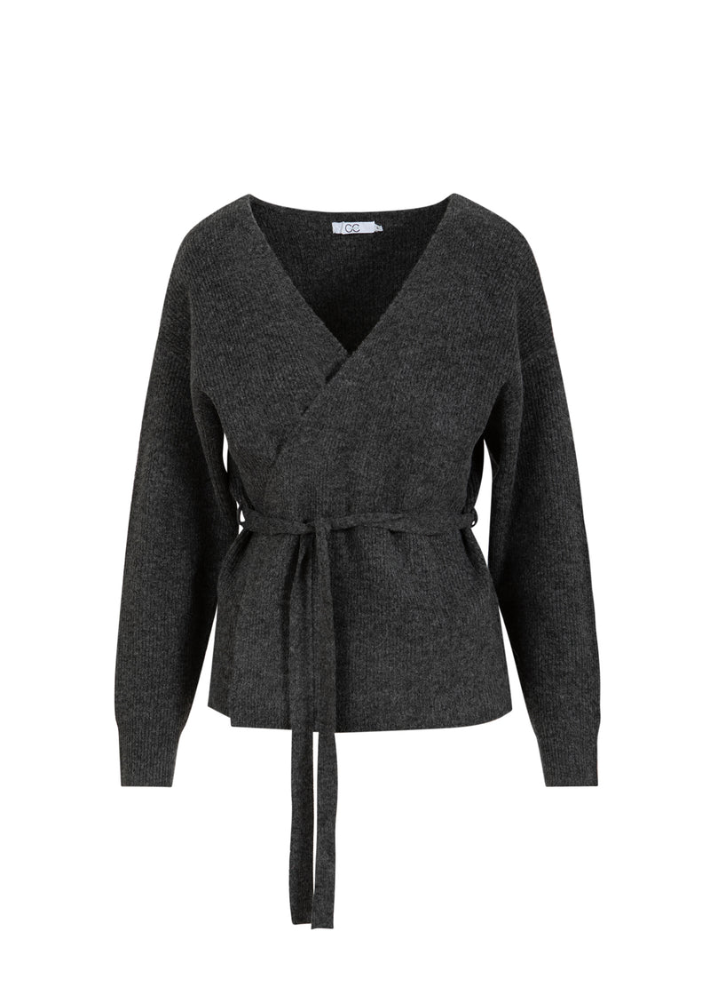 CC Heart CC HEART EMMA WRAP GEBREID VEST Knitwear Dark grey melange - 172