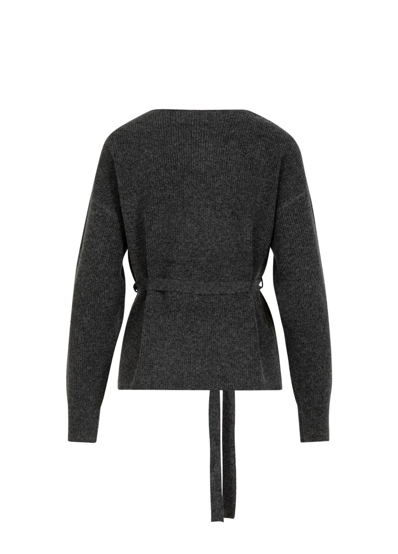 CC Heart CC HEART EMMA WRAP GEBREID VEST Knitwear Dark grey melange - 172