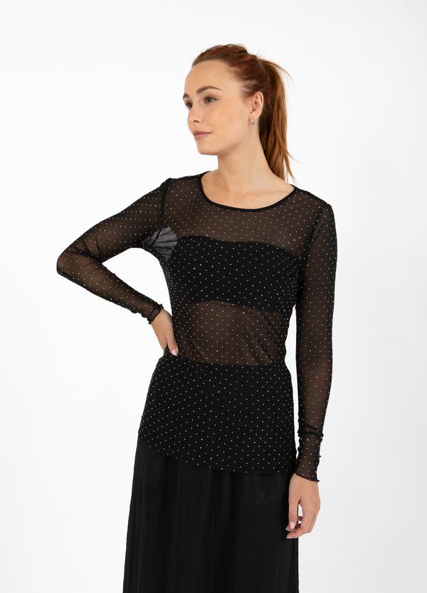 CC Heart  CC HEART EVE MESH BLOUSE Shirt/Blouse Black simili - 116