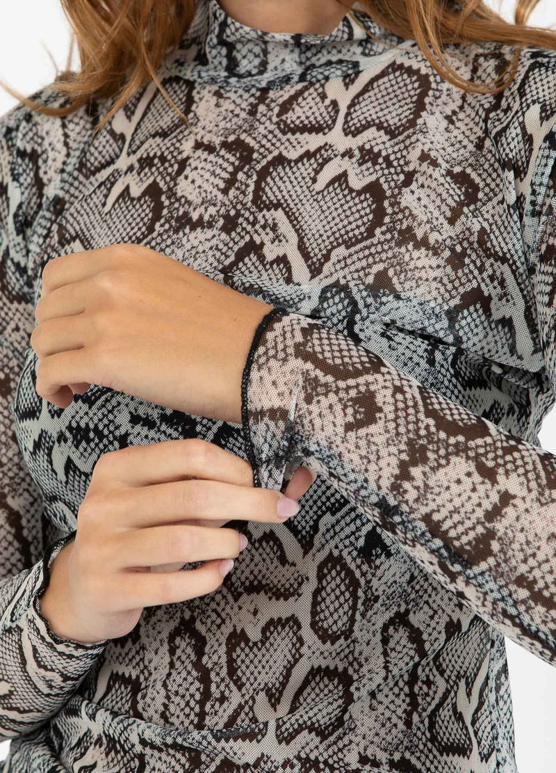 CC Heart CC HEART EVE MESH COLTRUI Shirt/Blouse White snake print - 270