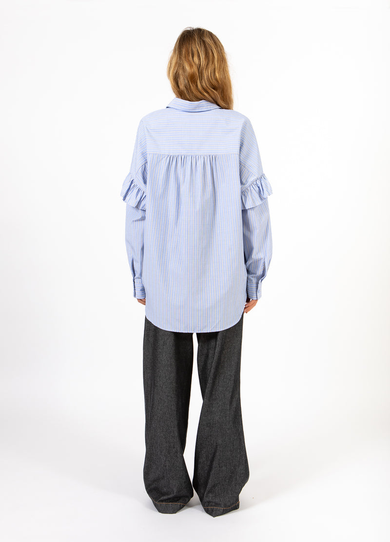 CC Heart CC HEART GIA STREEP FRILL SHIRT Shirt/Blouse Blue stripes - 595