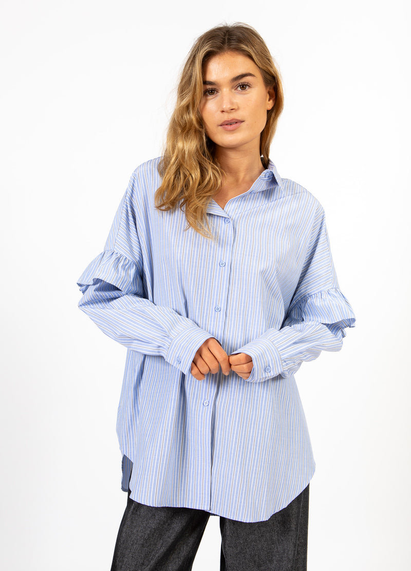 CC Heart CC HEART GIA STREEP FRILL SHIRT Shirt/Blouse Blue stripes - 595