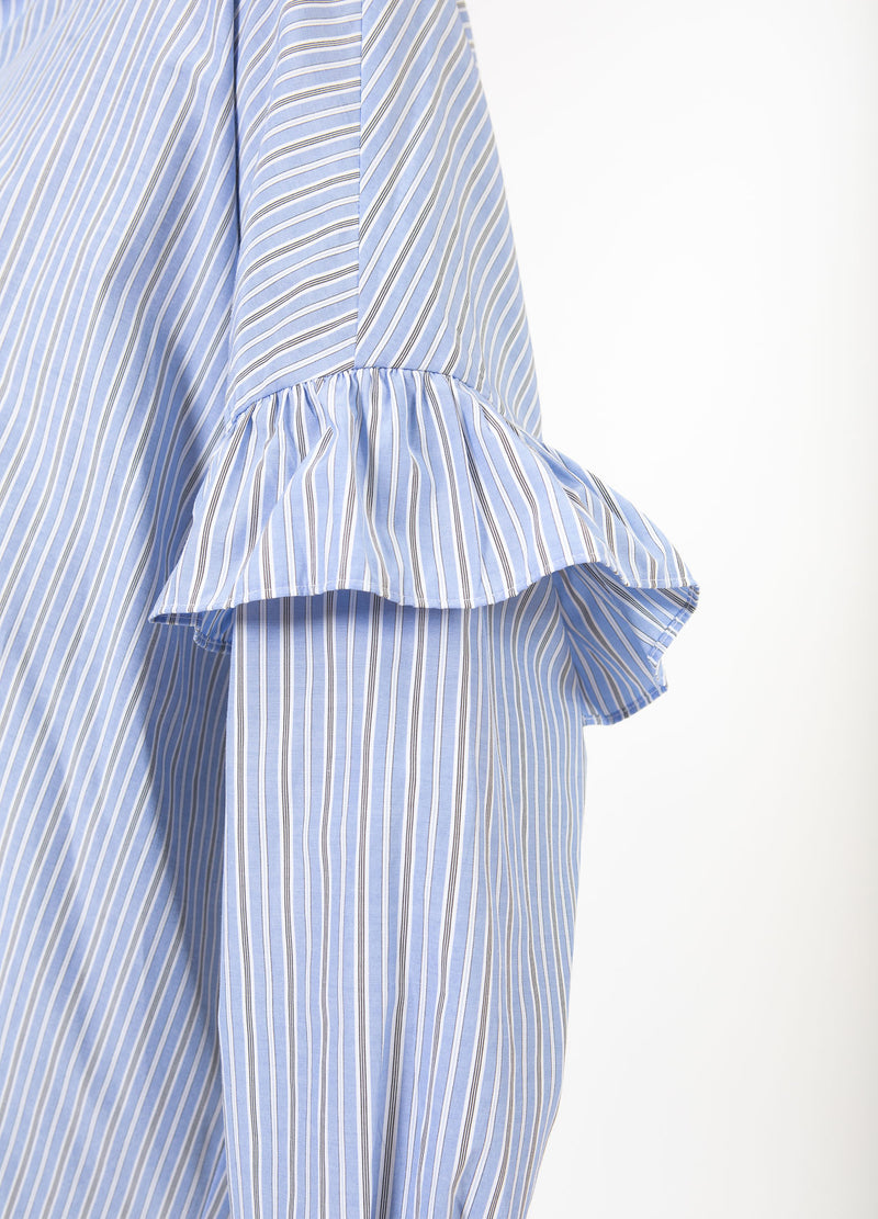 CC Heart CC HEART GIA STREEP FRILL SHIRT Shirt/Blouse Blue stripes - 595