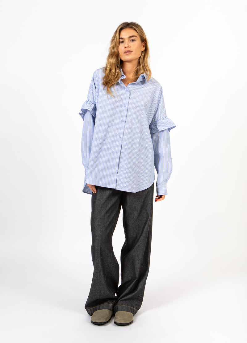 CC Heart CC HEART GIA STREEP FRILL SHIRT Shirt/Blouse Blue stripes - 595