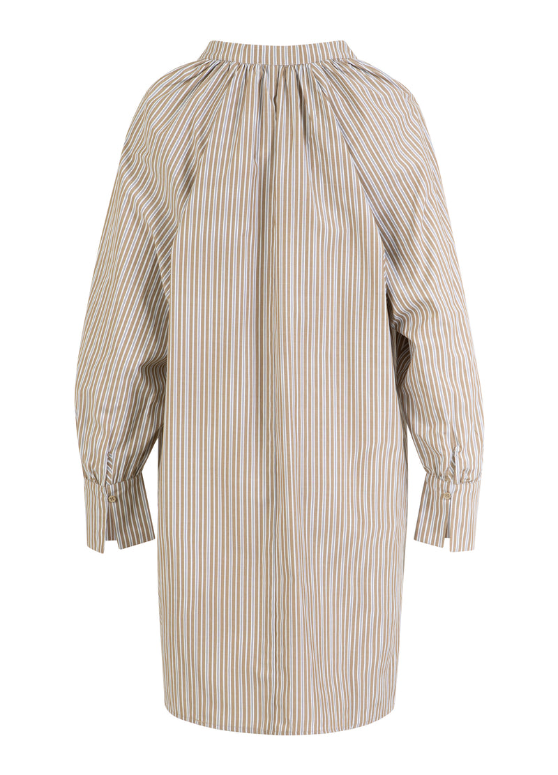 CC Heart CC HEART GIA STREEP TUNIEK JURK Shirt/Blouse Brown stripes - 399
