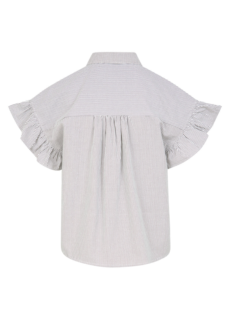 CC Heart CC HEART GWEN RUCHE KORTE MOUW OVERHEMD Shirt/Blouse Black stripe - 107