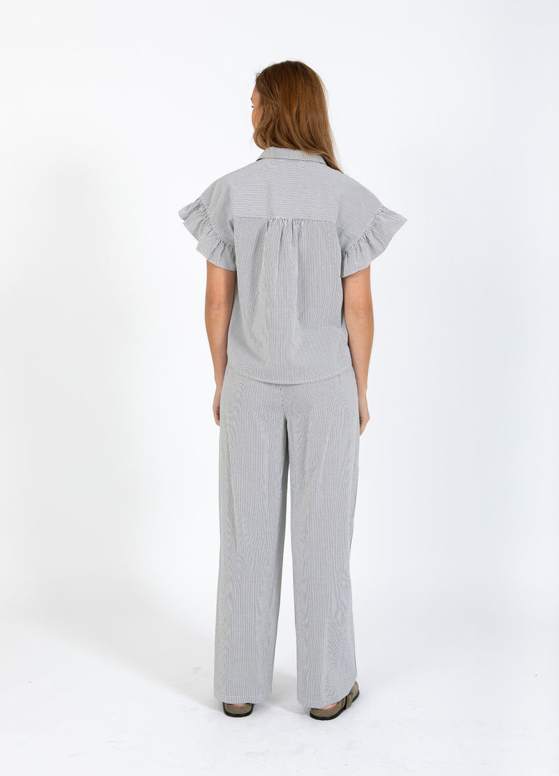 CC Heart CC HEART GWEN RUCHE KORTE MOUW OVERHEMD Shirt/Blouse Black stripe - 107