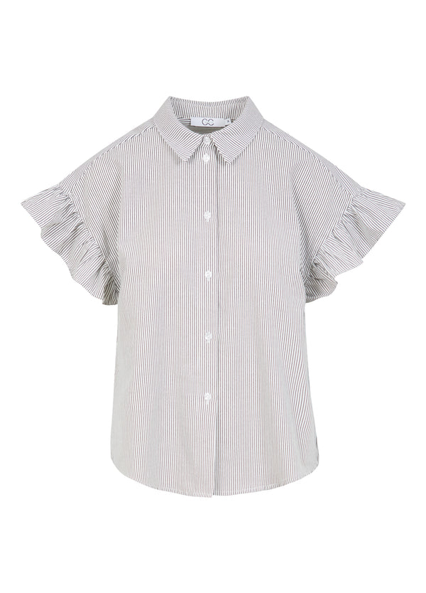 CC Heart CC HEART GWEN RUCHE KORTE MOUW OVERHEMD Shirt/Blouse Black stripe - 107