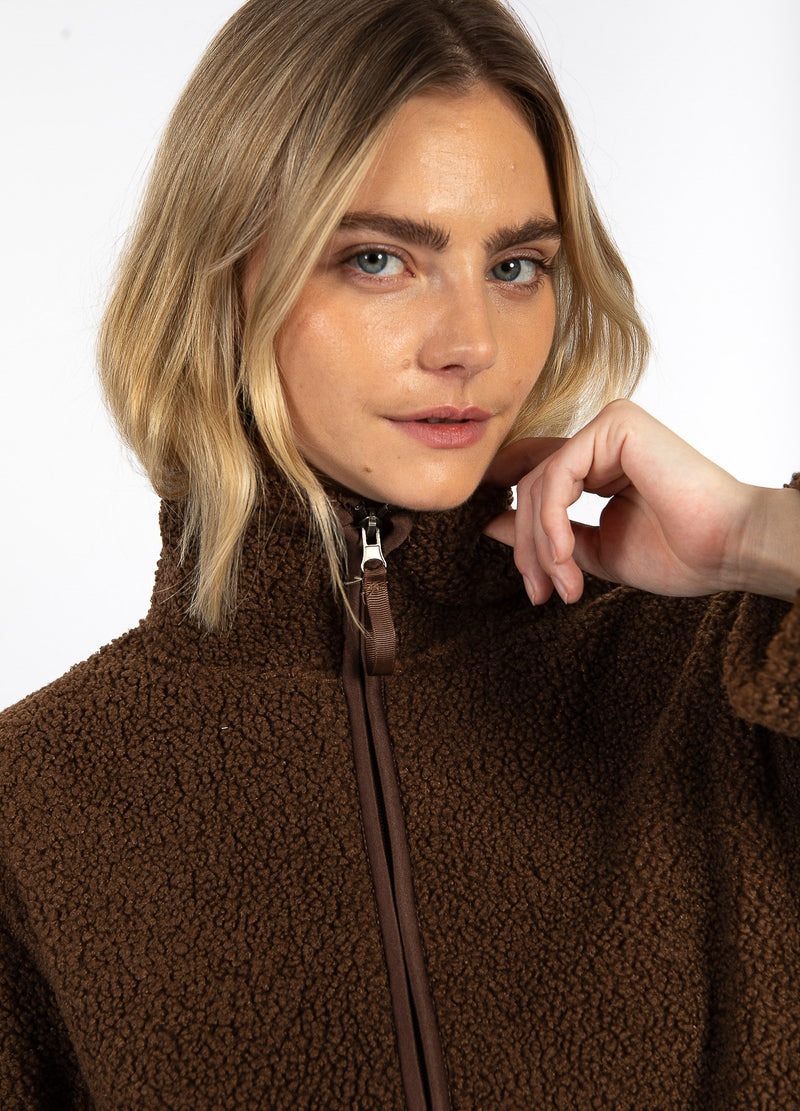 CC Heart CC HEART JAMIE FLEECE RITSSLUITING TRUI Outerwear Chocolate brown - 349