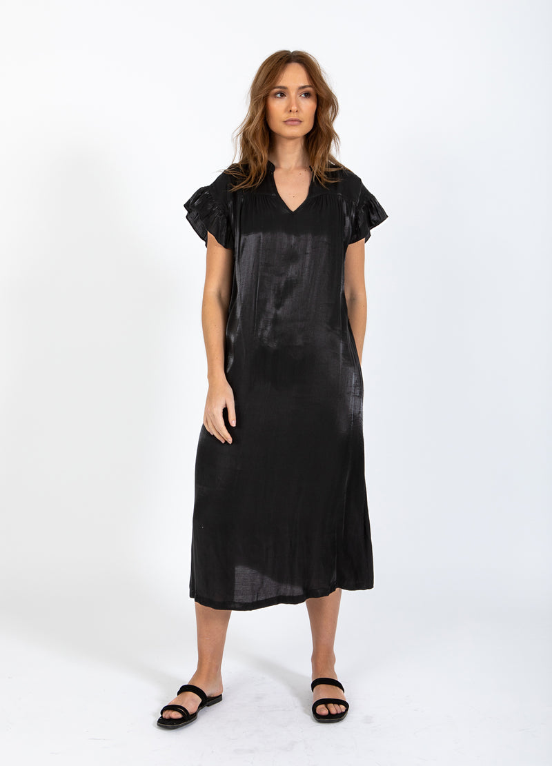 CC Heart CC HEART JOLIE METALLIC JURK MET PLOOIEN Dress Black - 100