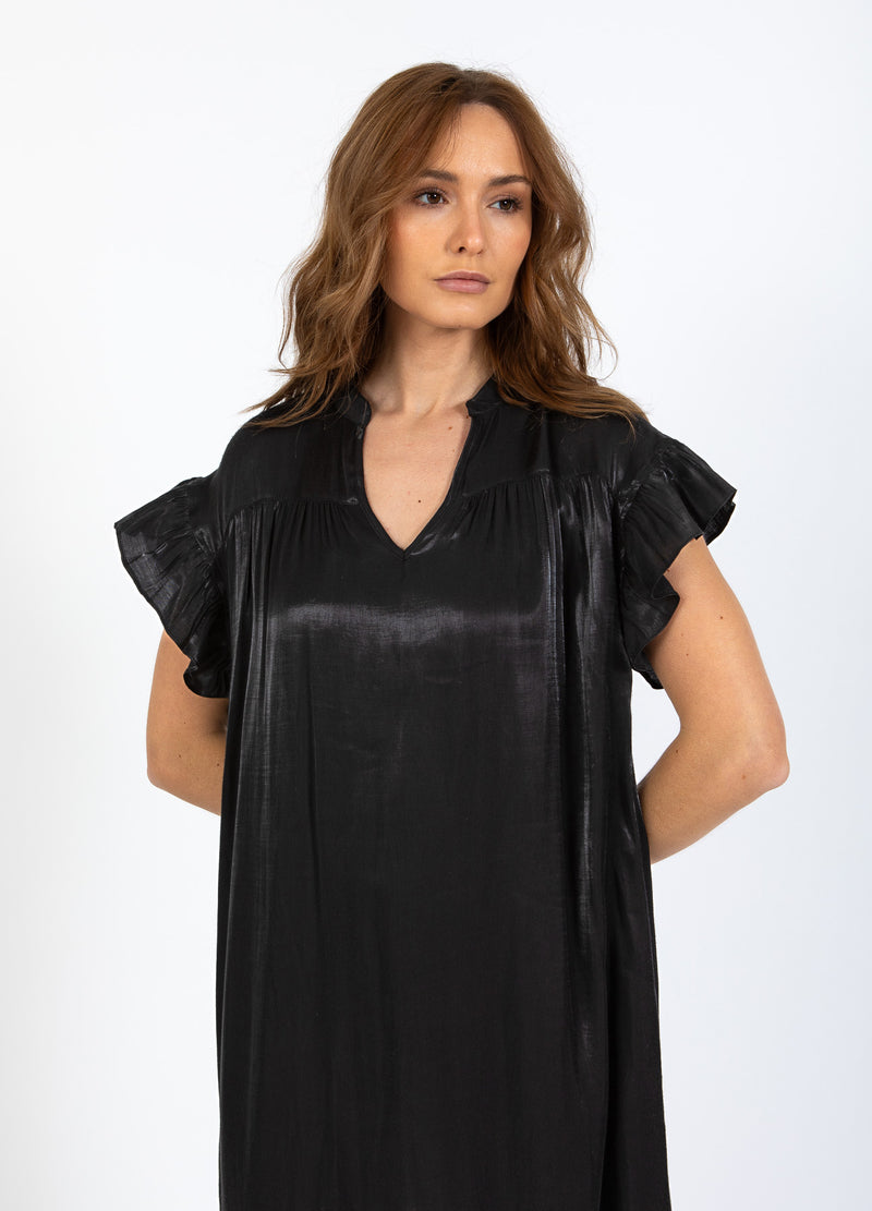 CC Heart CC HEART JOLIE METALLIC JURK MET PLOOIEN Dress Black - 100