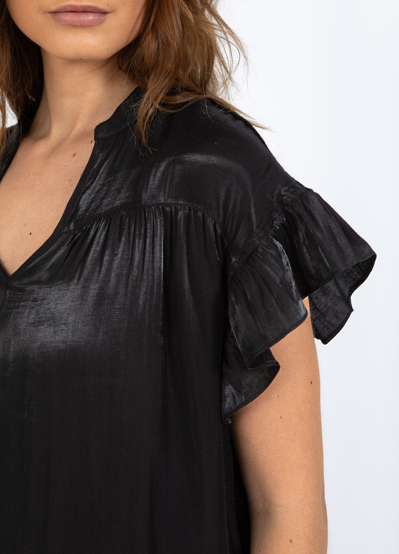 CC Heart CC HEART JOLIE METALLIC JURK MET PLOOIEN Dress Black - 100