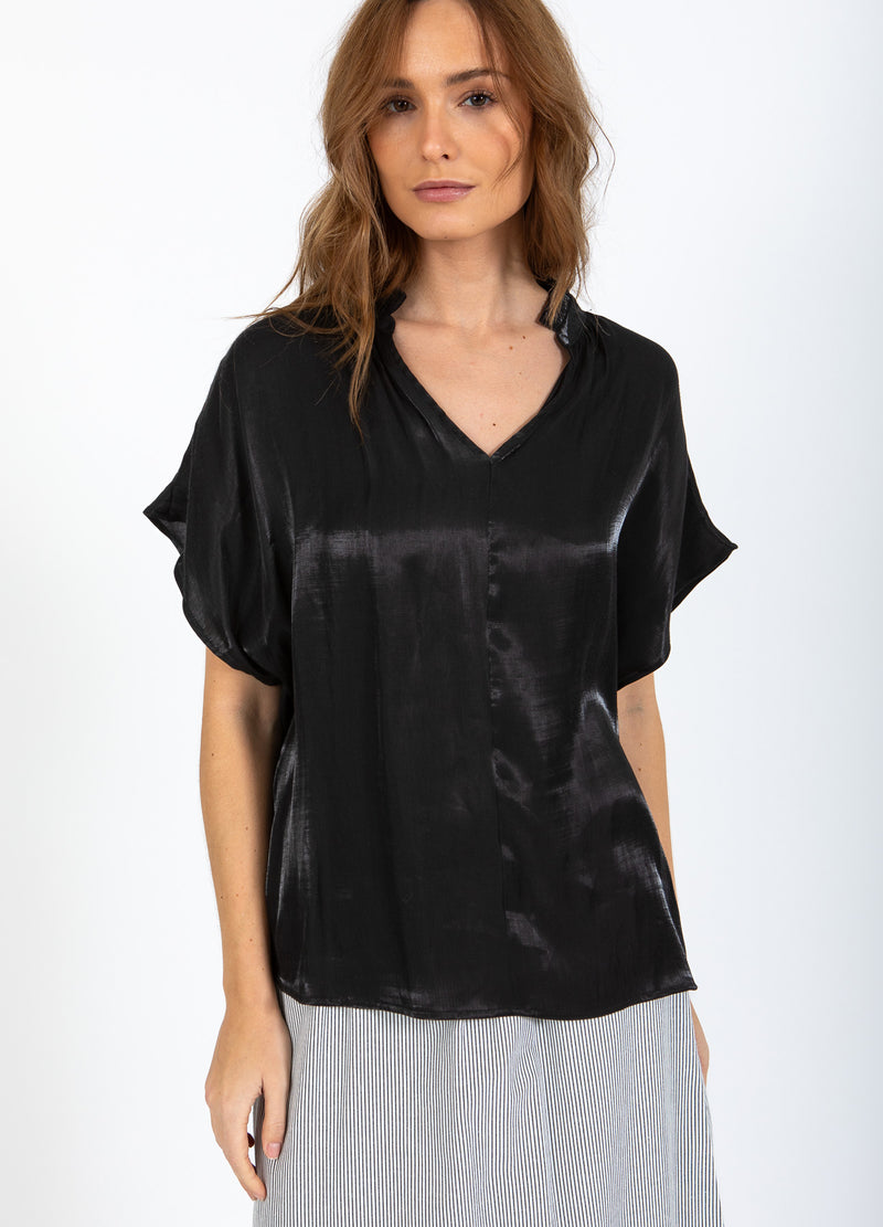 CC Heart CC HEART JOLIE METALLIC TOP MET PLOOIEN Shirt/Blouse Black - 100