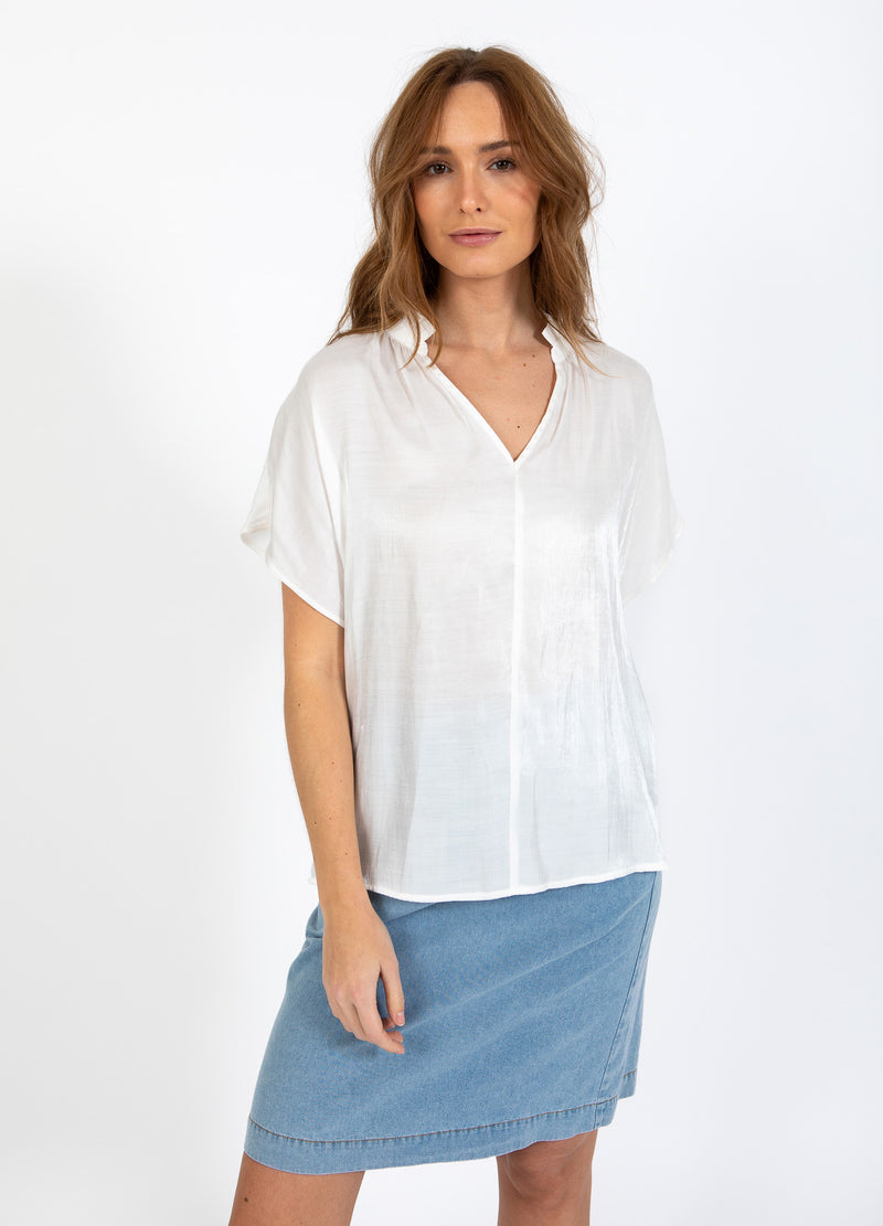 CC Heart CC HEART JOLIE METALLIC TOP MET PLOOIEN Shirt/Blouse White - 200