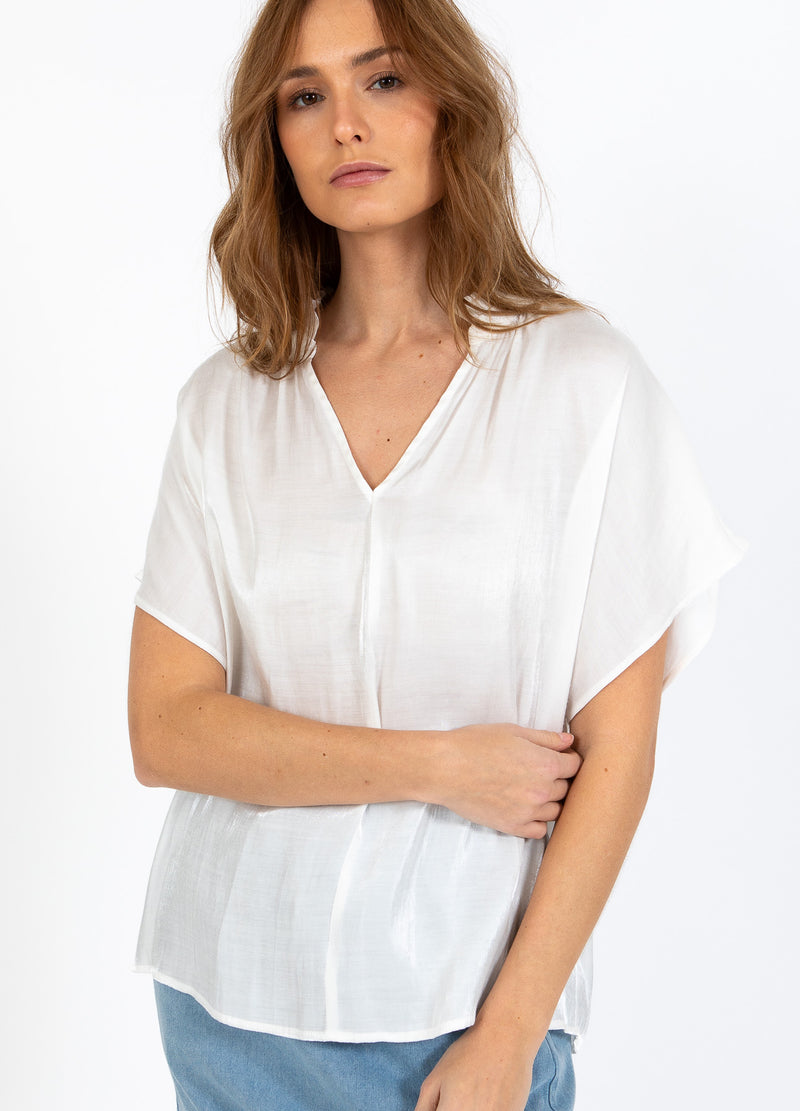 CC Heart CC HEART JOLIE METALLIC TOP MET PLOOIEN Shirt/Blouse White - 200