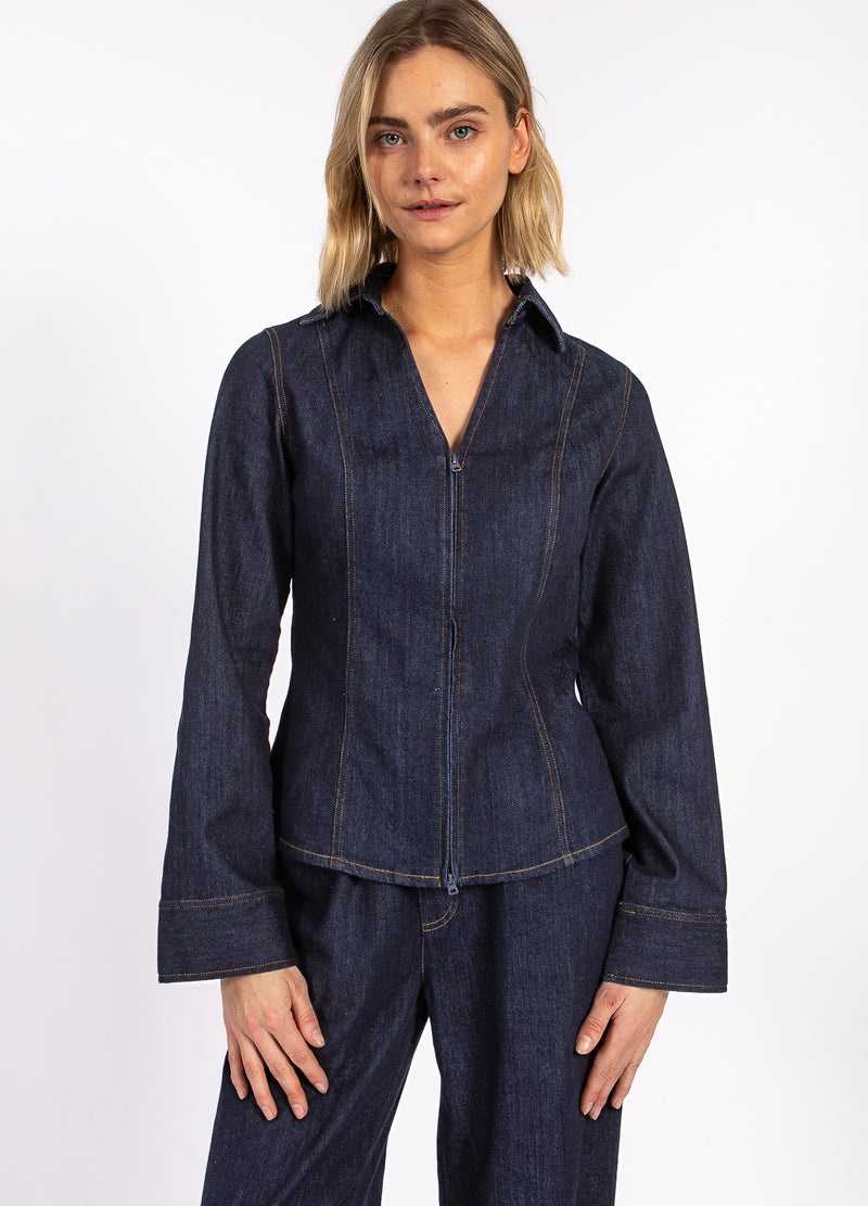 CC Heart CC HEART KALANI DENIM RITSOVERHEMD Shirt/Blouse Dark denim blue - 587