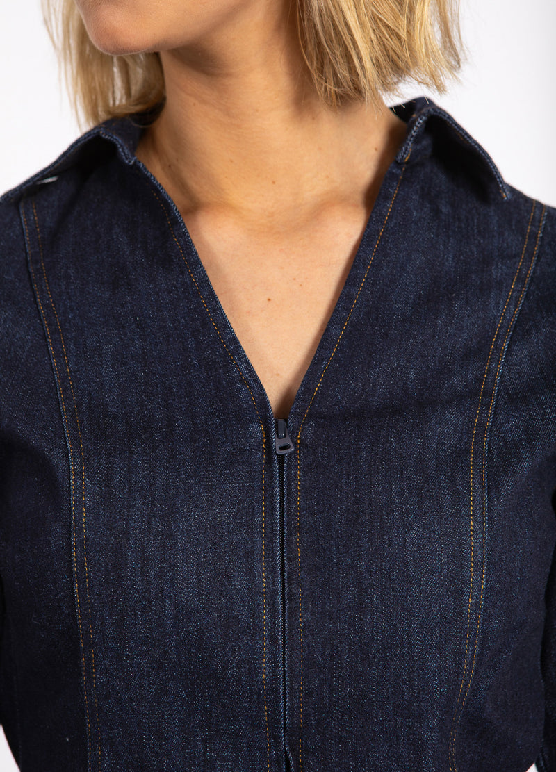 CC Heart CC HEART KALANI DENIM RITSOVERHEMD Shirt/Blouse Dark denim blue - 587