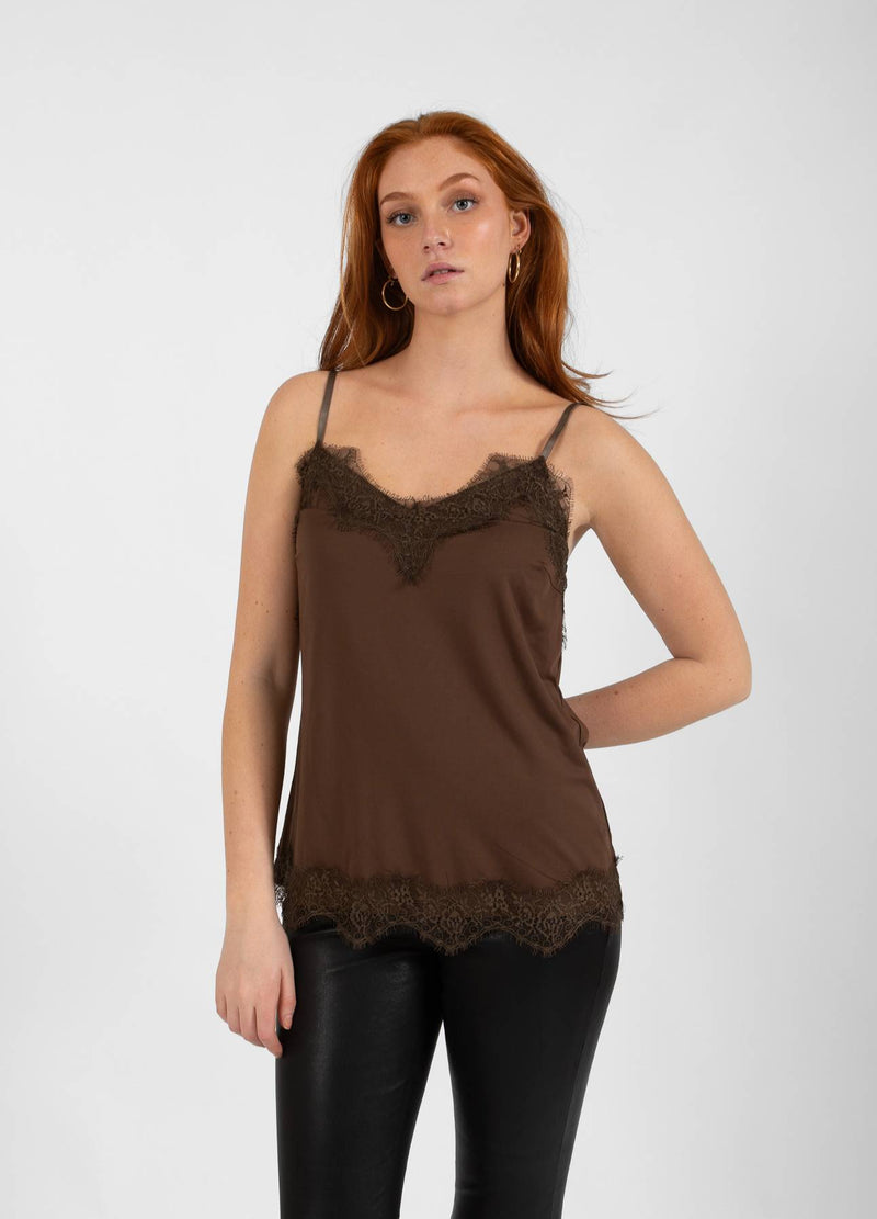 CC Heart CC HEART KANTENTOP Top - Short sleeve Chocolate nut - 389