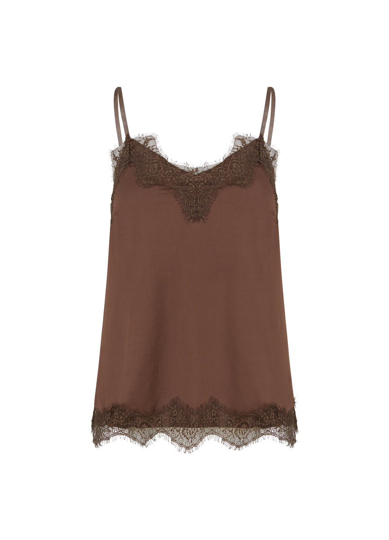 CC Heart CC HEART KANTENTOP Top - Short sleeve Chocolate nut - 389