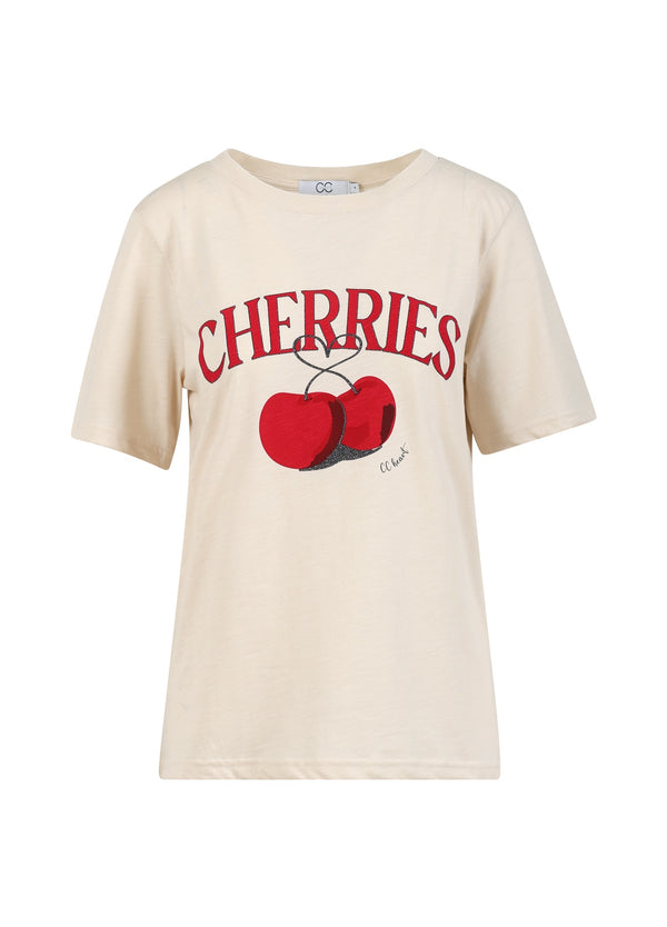 CC Heart CC HEART KERSEN T-SHIRT - MIDDEN MOUW T-Shirt Creme - 241