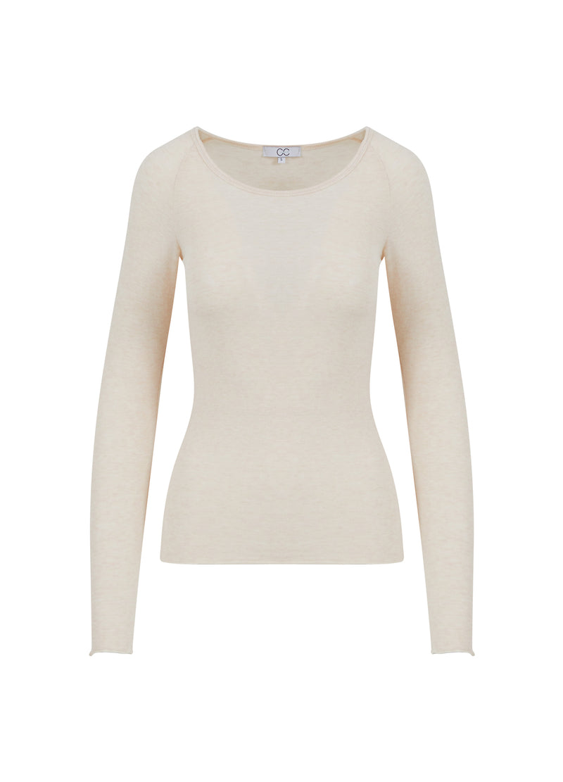 CC Heart CC HEART LANA GEBREID MET LANGE MOUWEN Knitwear Creme - 364