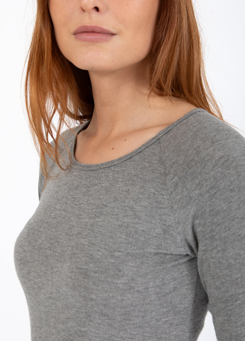 CC Heart CC HEART LANA GEBREID MET LANGE MOUWEN Knitwear Grey melange - 142