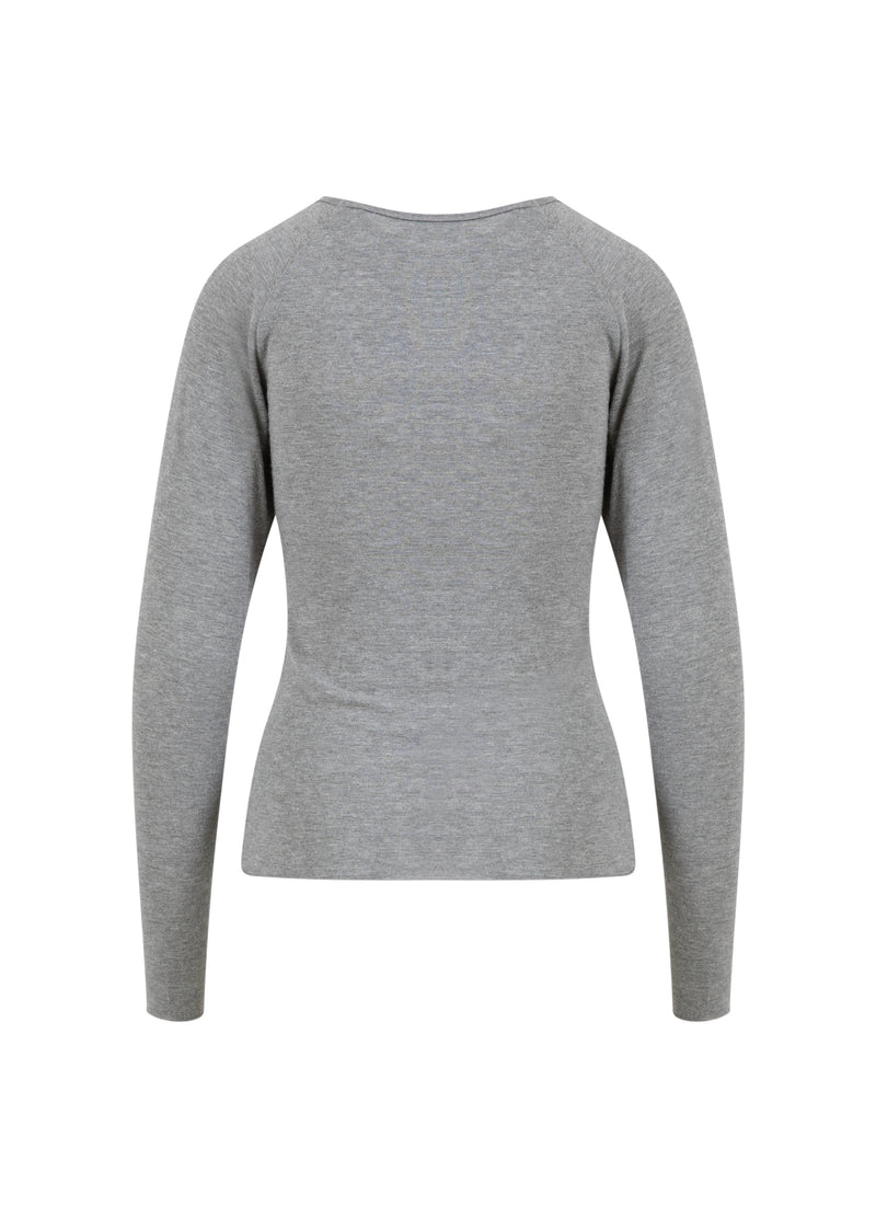 CC Heart CC HEART LANA GEBREID MET LANGE MOUWEN Knitwear Grey melange - 142