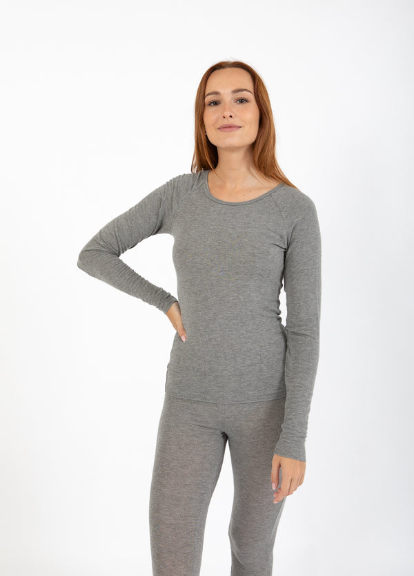 CC Heart CC HEART LANA GEBREID MET LANGE MOUWEN Knitwear Grey melange - 142