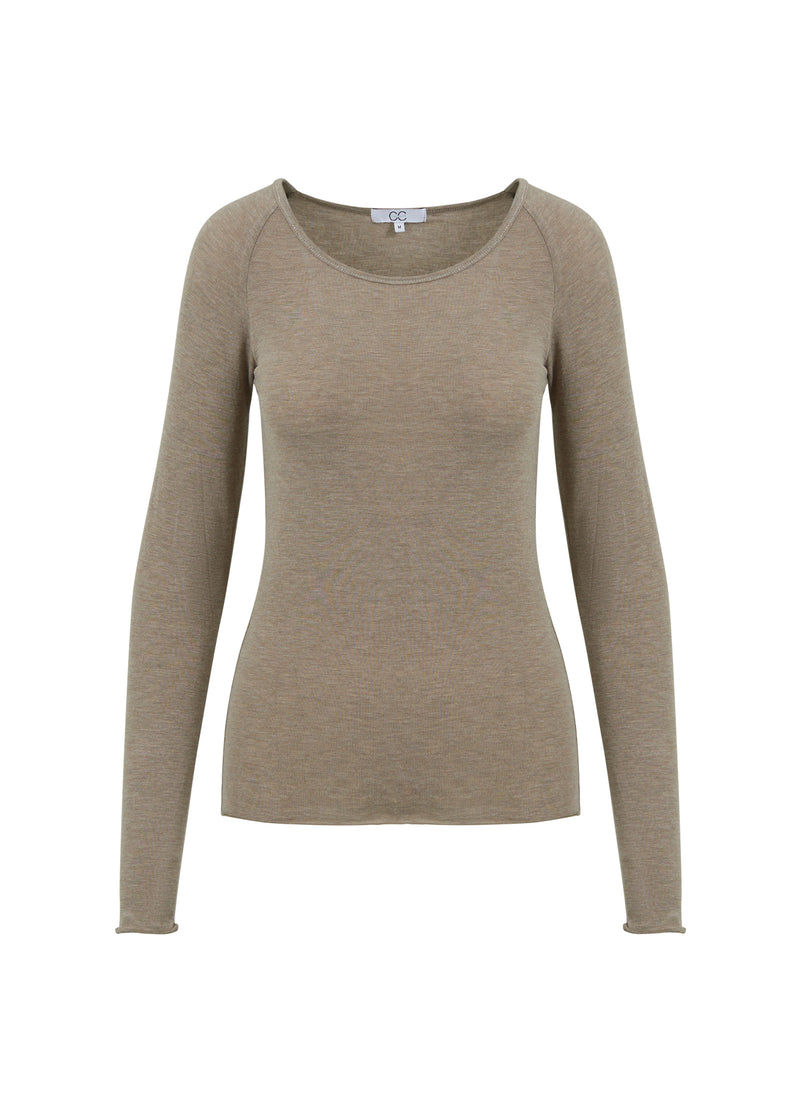 CC Heart CC HEART LANA GEBREID MET LANGE MOUWEN Knitwear Hazel melange - 372