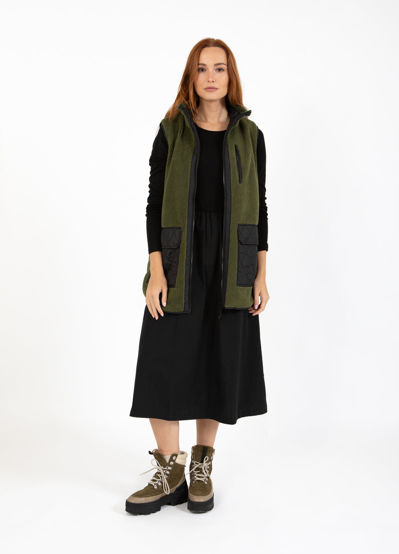 CC Heart CC HEART LENNON MIX PILE VEST Outerwear Army/black - 457