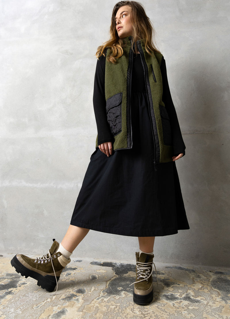 CC Heart CC HEART LENNON MIX PILE VEST Outerwear Army/black - 457